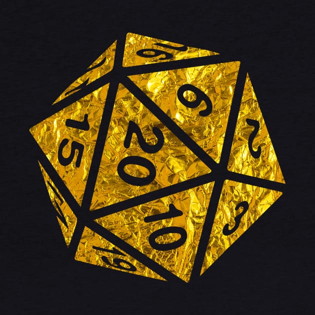 RPG Dice Shirt d20 | Golden Loot Design Gold Foil Pattern by TeesByJay